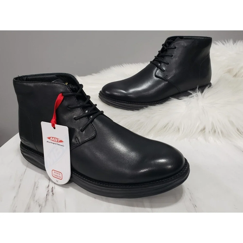 EU 40 Mens MBT‎ Certilogo Cambridge Mid Cut Cambridge Lace Up Ankle Leather Boot